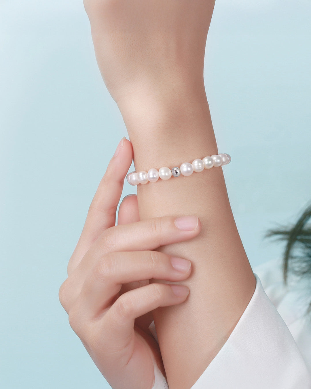 925 Sterling Silver &amp; Genuine Cultured Pearl BRACELET | SOLEN