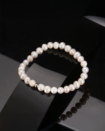 925 Sterling Silver &amp; Genuine Cultured Pearl BRACELET | SOLEN
