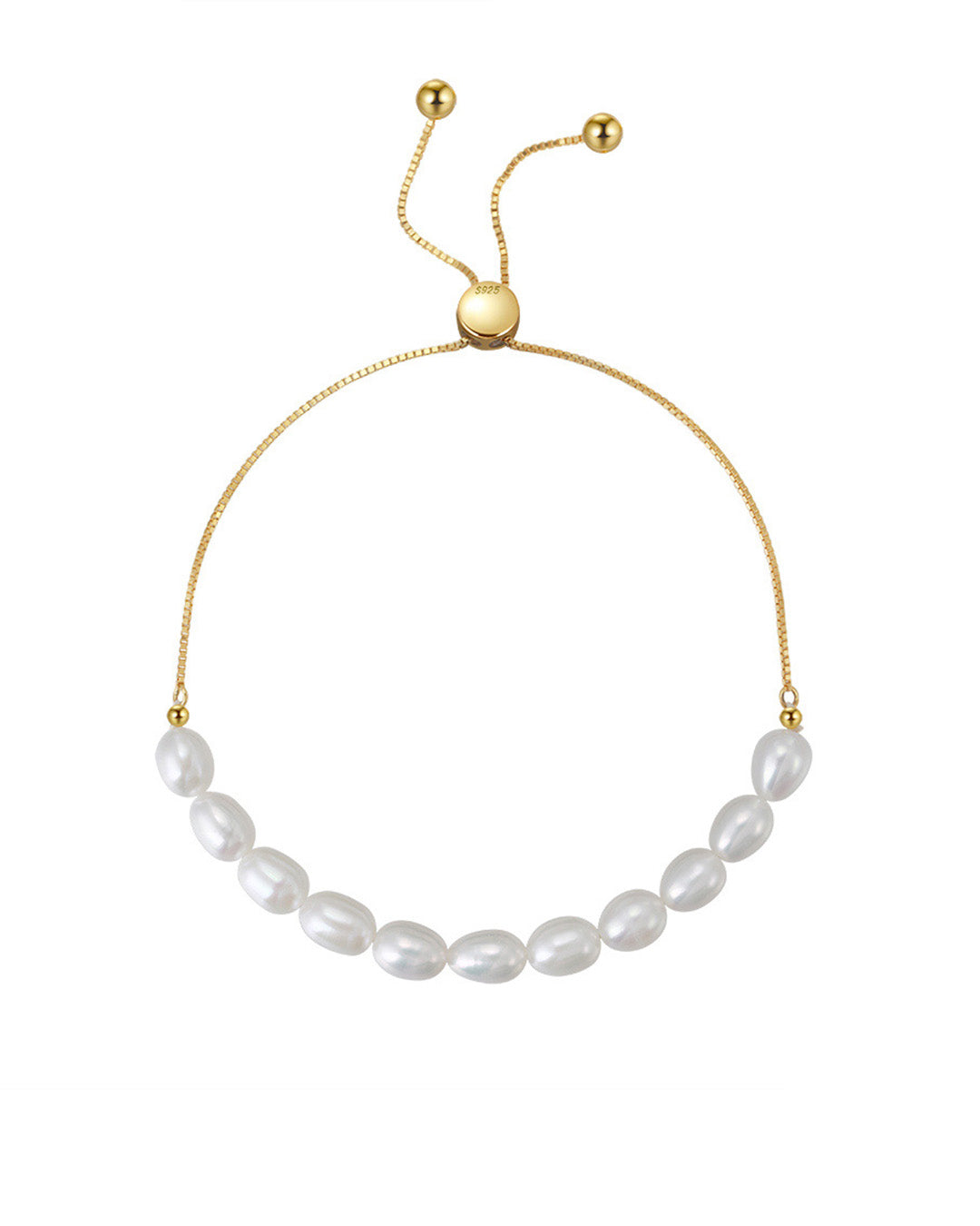 925 Sterling Silver &amp; Natural Freshwater Pearl BRACELET | EVELA