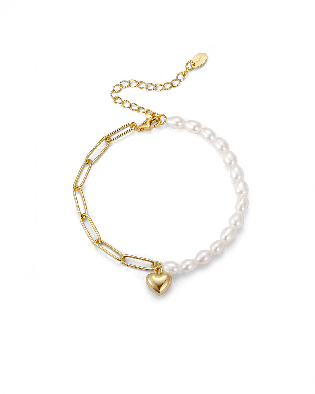 14K Gold Plated 925 Sterling Silver &amp; Natural Freshwater Pearl BRACELET | AMORA