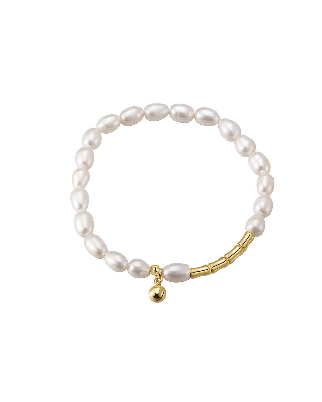 14K Gold Plated 925 Sterling Silver &amp; Natural Freshwater Pearl BRACELET | BELLA