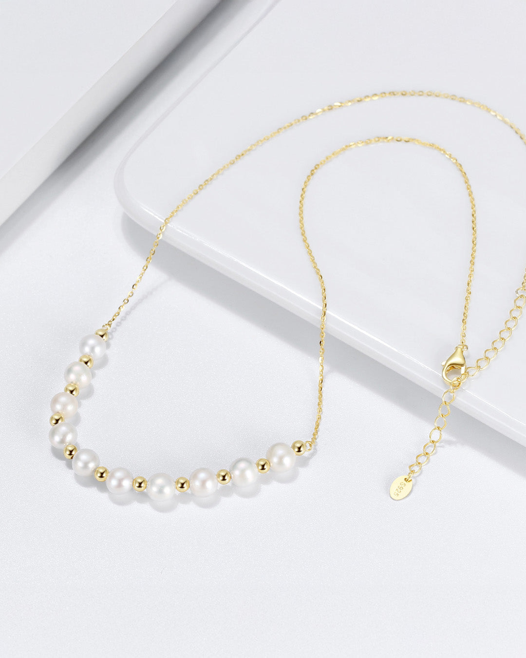 CALIORA NECKLACE - 14K GOLD PLATED &amp; NATURAL FRESHWATER PEARL