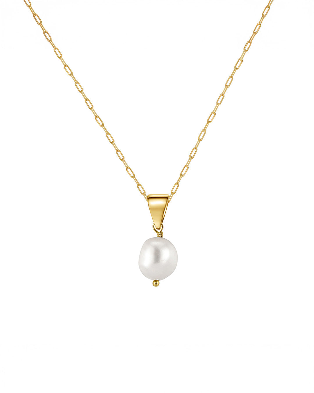 14K Gold Plated 925 Sterling Silver &amp; NATURAL FRESHWATER PEARL NECKLACE | IVORA
