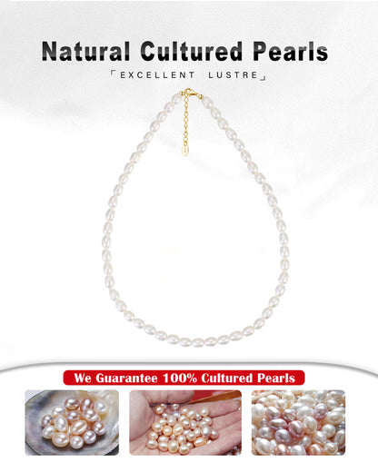 14K Gold Plated 925 Sterling Silver &amp; GENUINE CULTURED PEARL NECKLACE | ELINOA