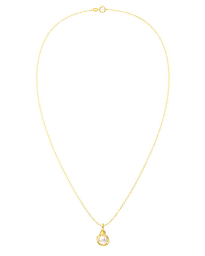 SERIN NECKLACE - 14K GOLD PLATED &amp; NATURAL FRESHWATER PEARL