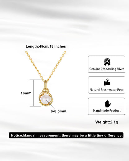 SERIN NECKLACE - 14K GOLD PLATED &amp; NATURAL FRESHWATER PEARL