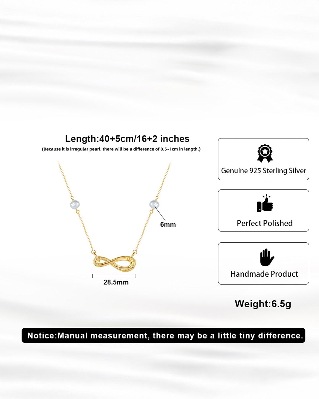 14K Gold Plated 925 Sterling Silver &amp; NATURAL FRESHWATER PEARL NECKLACE | MERIS