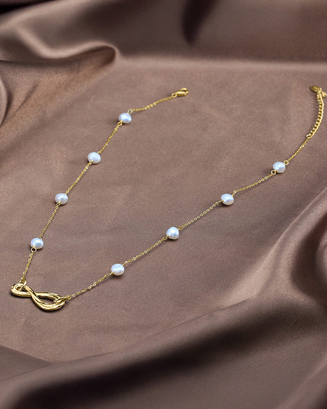 14K Gold Plated 925 Sterling Silver &amp; NATURAL FRESHWATER PEARL NECKLACE | MERIS