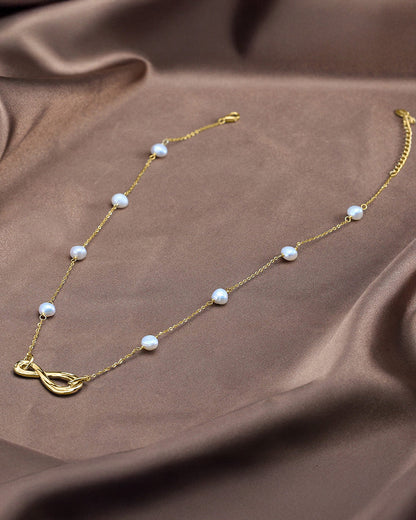 14K Gold Plated 925 Sterling Silver &amp; NATURAL FRESHWATER PEARL NECKLACE | MERIS