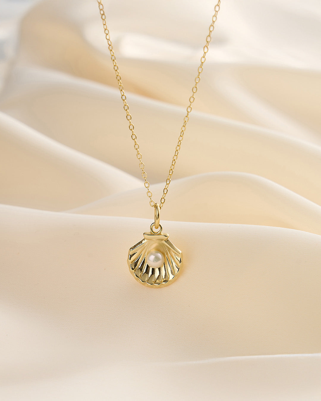 14K Gold Plated 925 Sterling Silver &amp; NATURAL FRESHWATER PEARL NECKLACE | SHELLINE