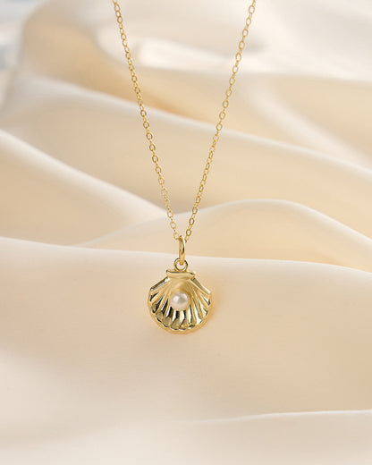 14K Gold Plated 925 Sterling Silver &amp; NATURAL FRESHWATER PEARL NECKLACE | SHELLINE