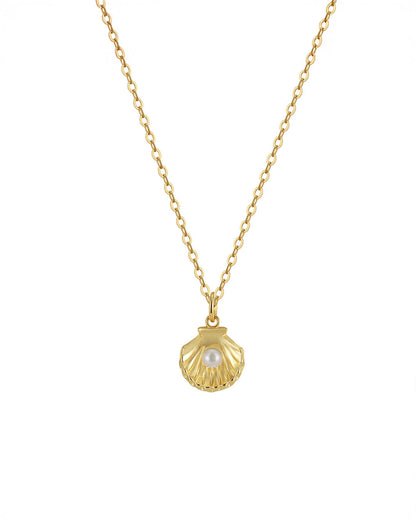 14K Gold Plated 925 Sterling Silver &amp; NATURAL FRESHWATER PEARL NECKLACE | SHELLINE