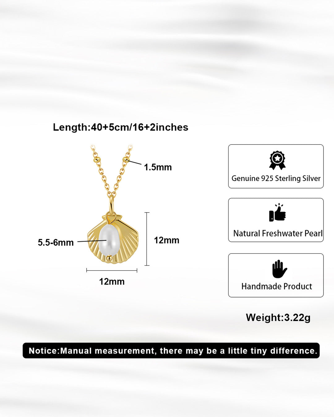 14K Gold Plated 925 Sterling Silver &amp; NATURAL FRESHWATER PEARL NECKLACE |JORELLE