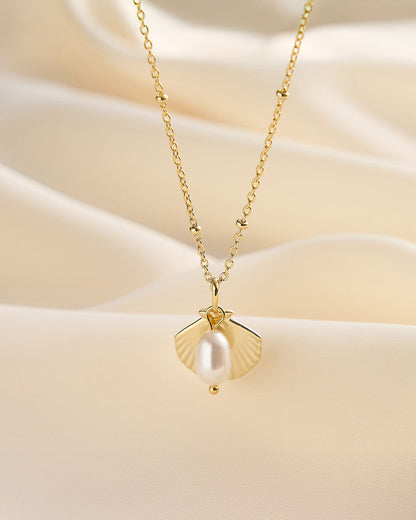 14K Gold Plated 925 Sterling Silver &amp; NATURAL FRESHWATER PEARL NECKLACE |JORELLE