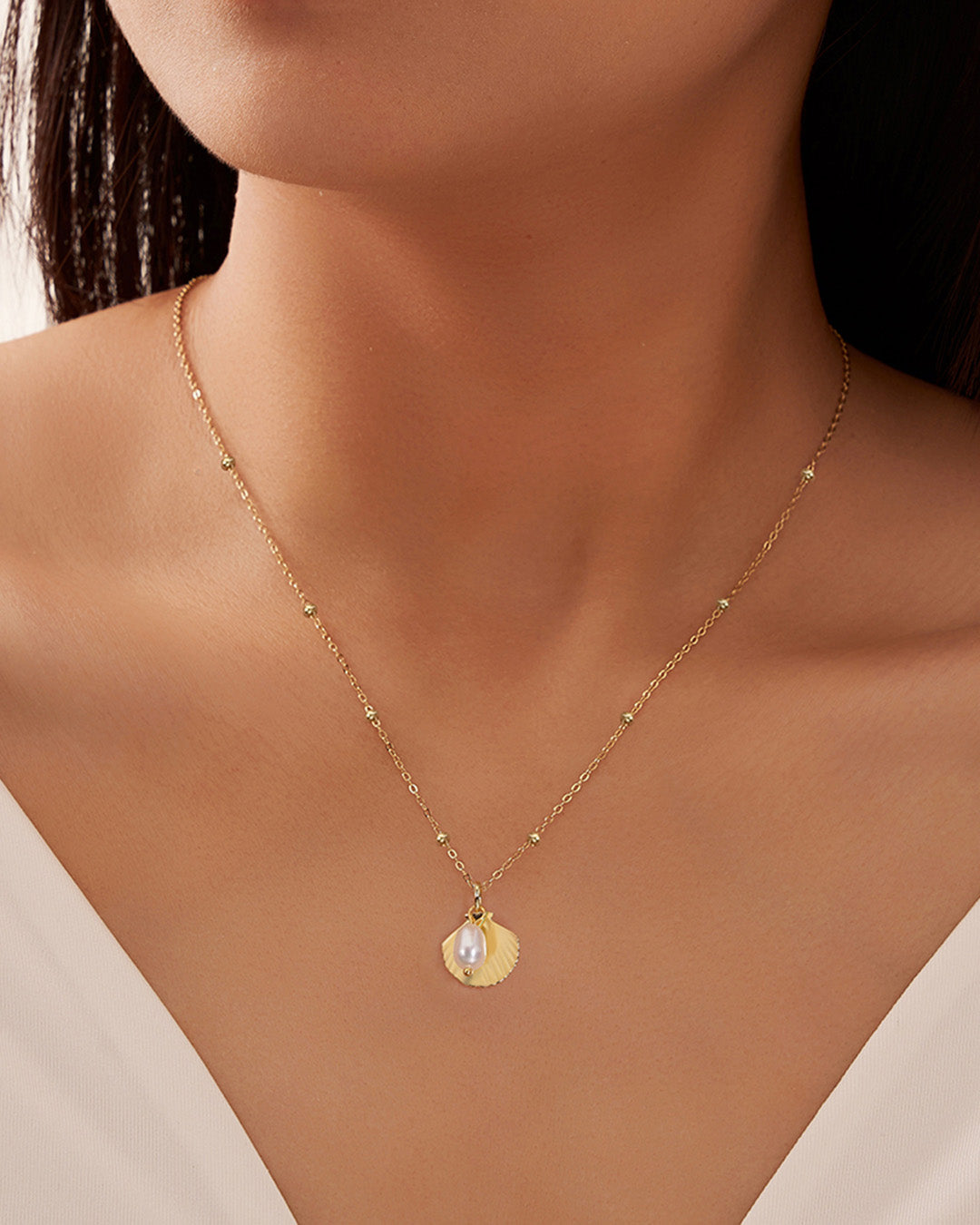 14K Gold Plated 925 Sterling Silver &amp; NATURAL FRESHWATER PEARL NECKLACE |JORELLE