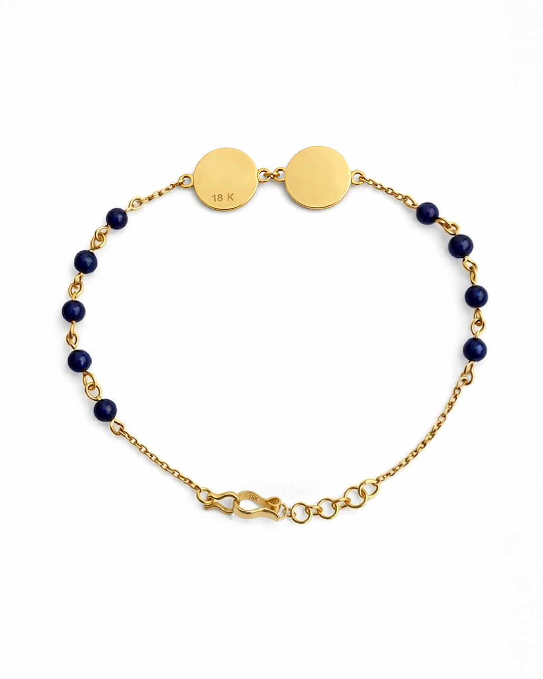 18K GOLD &amp; NATURAL LAPIS LAZULI | HELENA COIN BRACELET