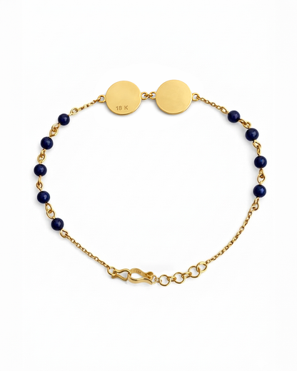 18K GOLD &amp; NATURAL LAPIS LAZULI | HELENA COIN BRACELET