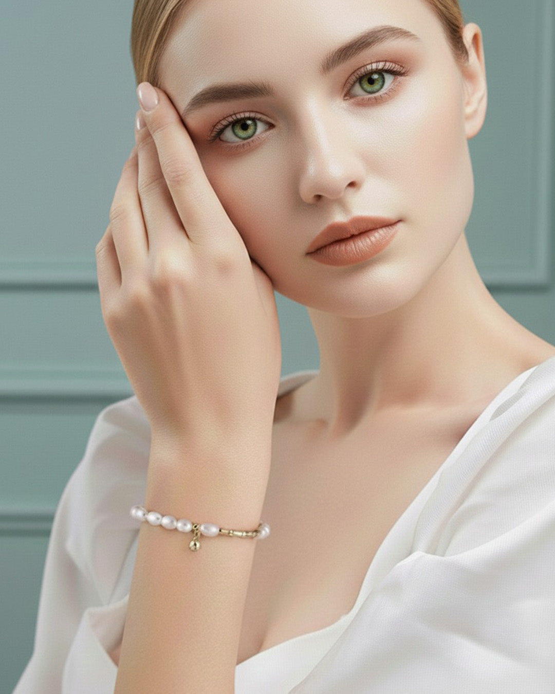 14K Gold Plated 925 Sterling Silver &amp; Natural Freshwater Pearl BRACELET | BELLA
