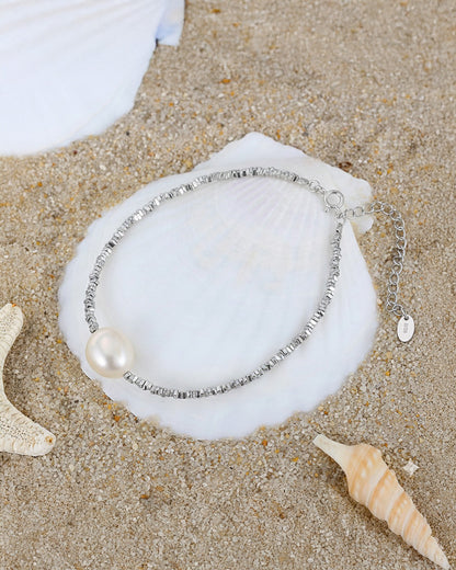 925 Sterling Silver &amp; Natural Freshwater Pearl BRACELET | SILVA