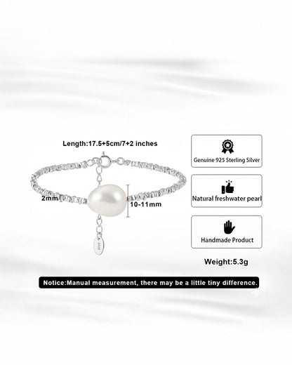 925 Sterling Silver &amp; Natural Freshwater Pearl BRACELET | SILVA