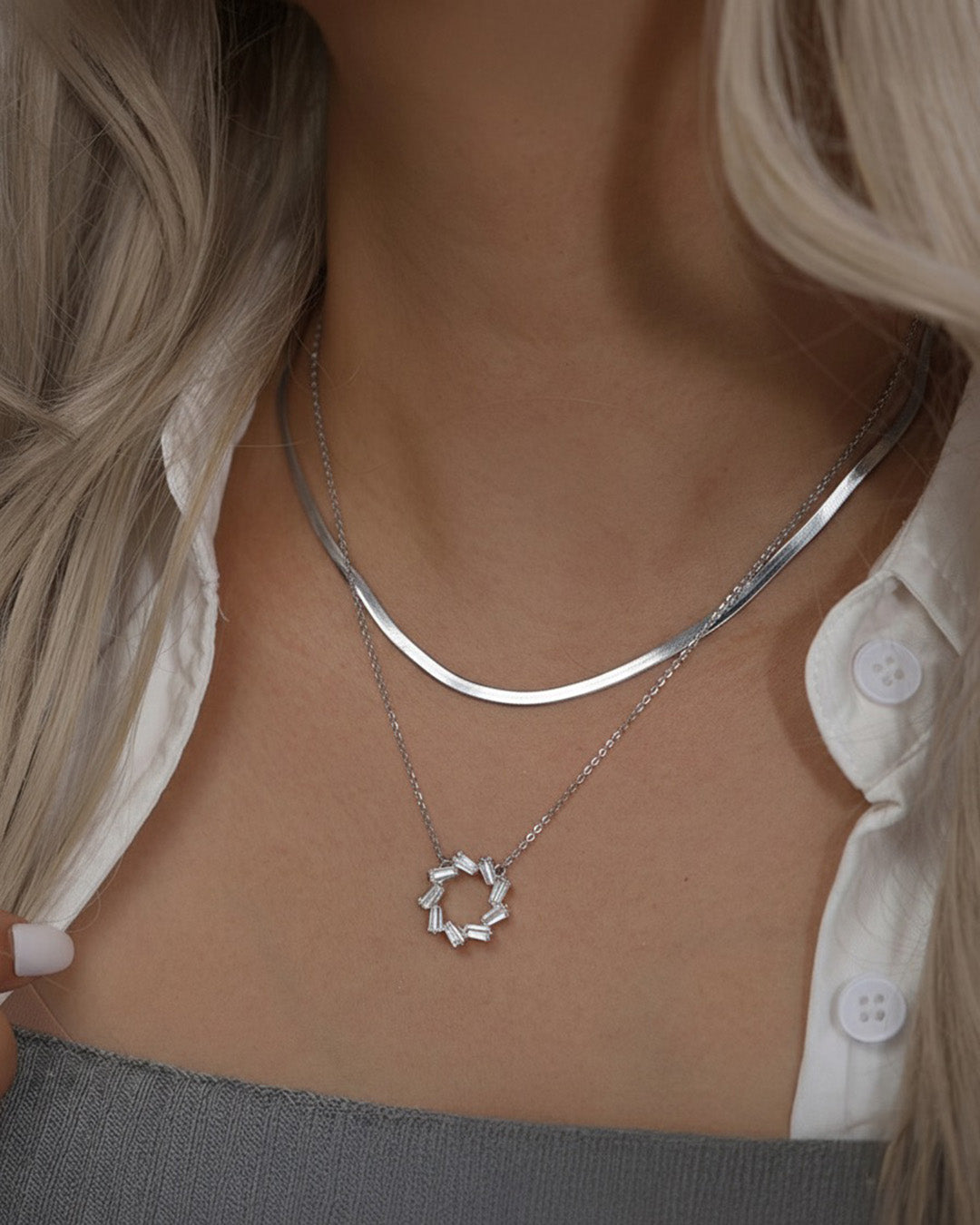 925 Sterling Silver &amp; 5A Cubic Zirconia NECKLACE | EVA