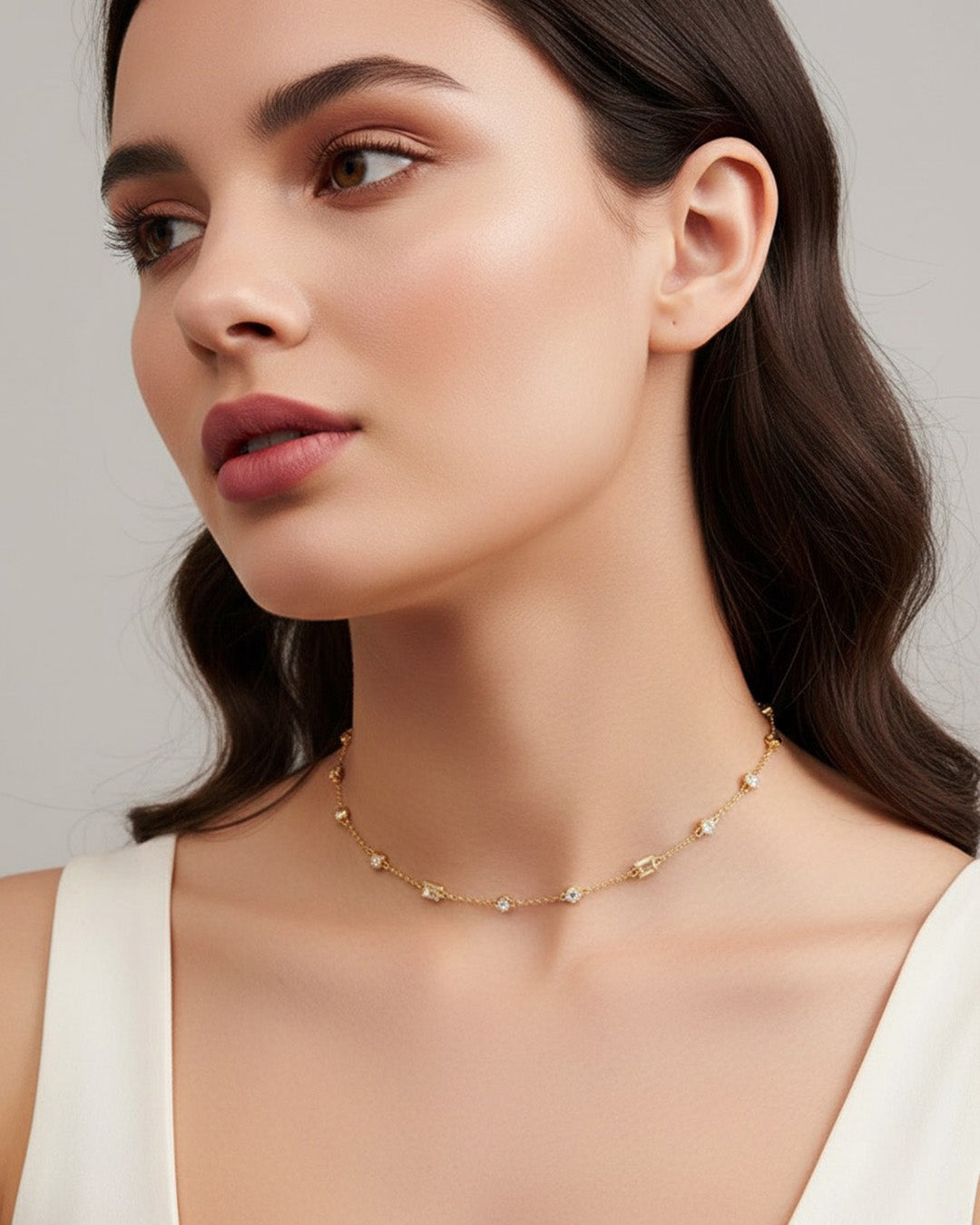 VIONNE NECKLACE - 14K Gold Plated &amp; 5A Cubic Zirconia