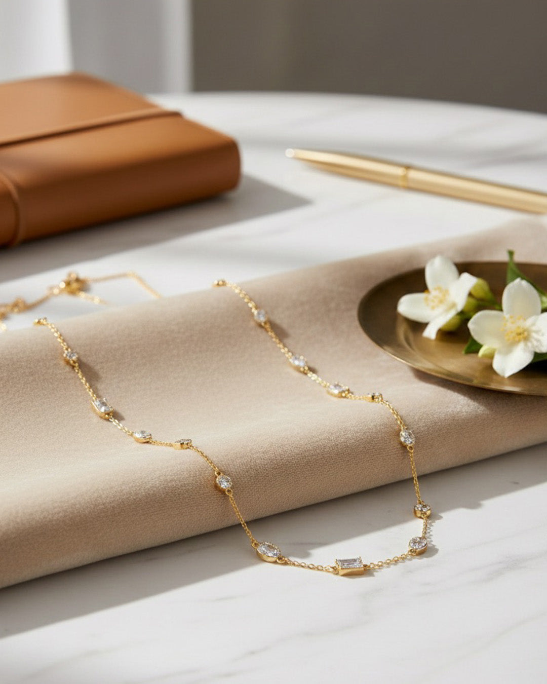 VIONNE NECKLACE - 14K Gold Plated &amp; 5A Cubic Zirconia