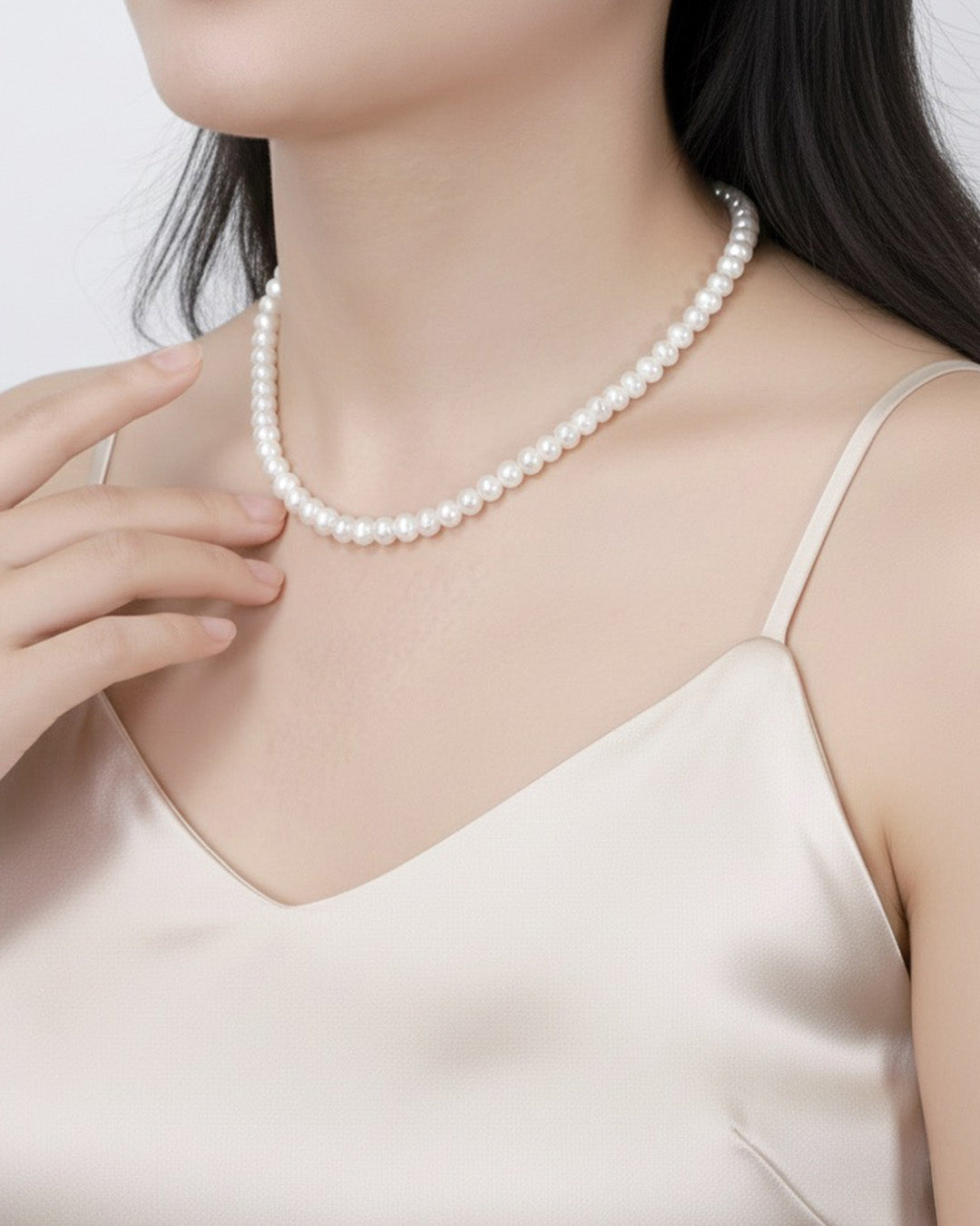 14K Gold Plated 925 Sterling Silver &amp; NATURAL FRESHWATER PEARL NECKLACE | OLYANE
