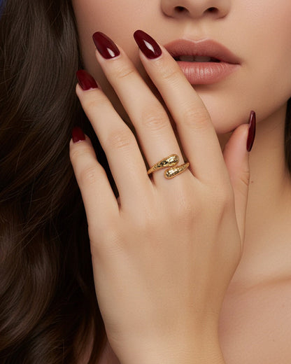 HELIRA RING - 14K GOLD PLATED 925 STERLING SILVER