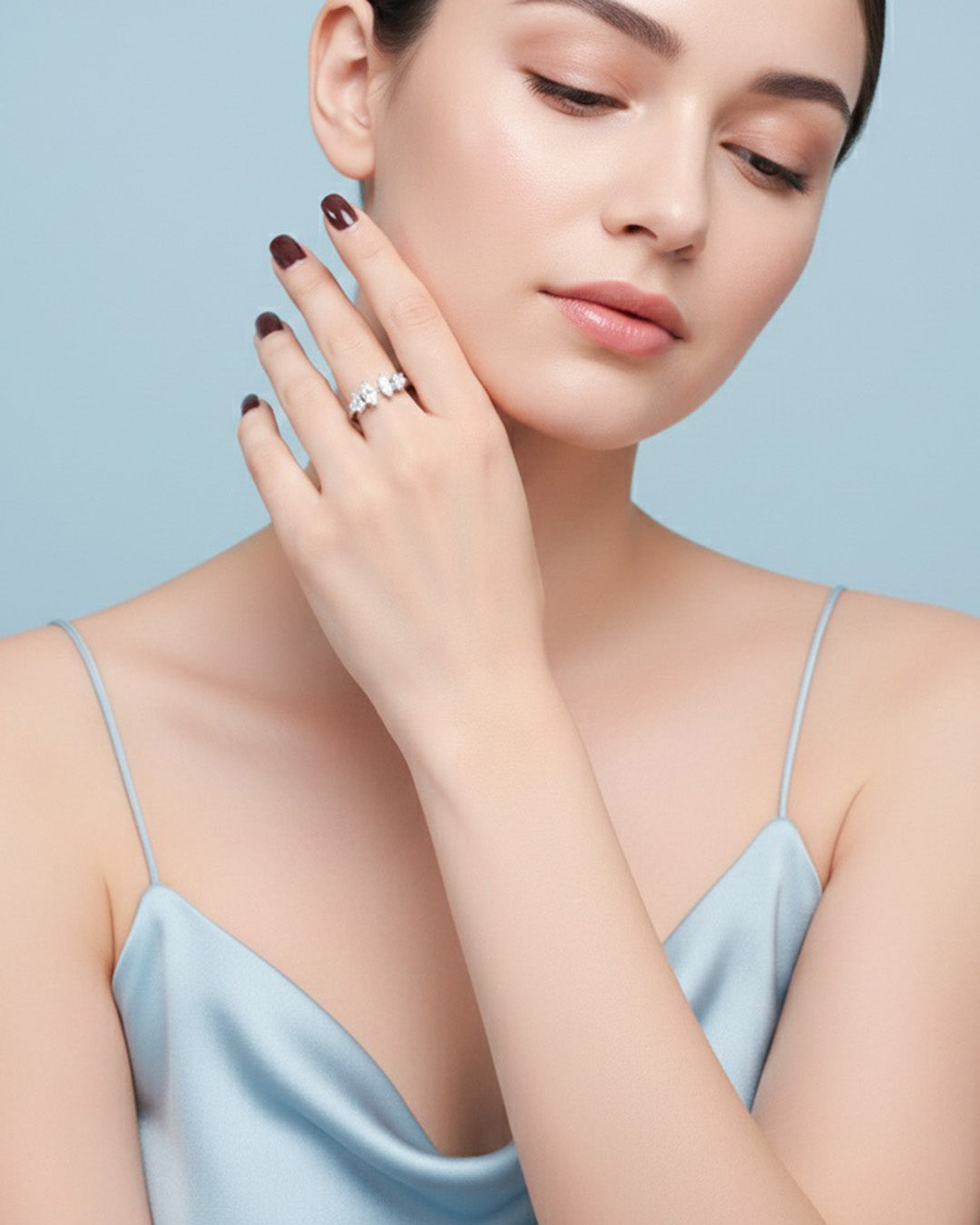 SYLIN RING - RHODIUM PLATED 925 STERLING SILVER &amp; AAAA ZIRCON