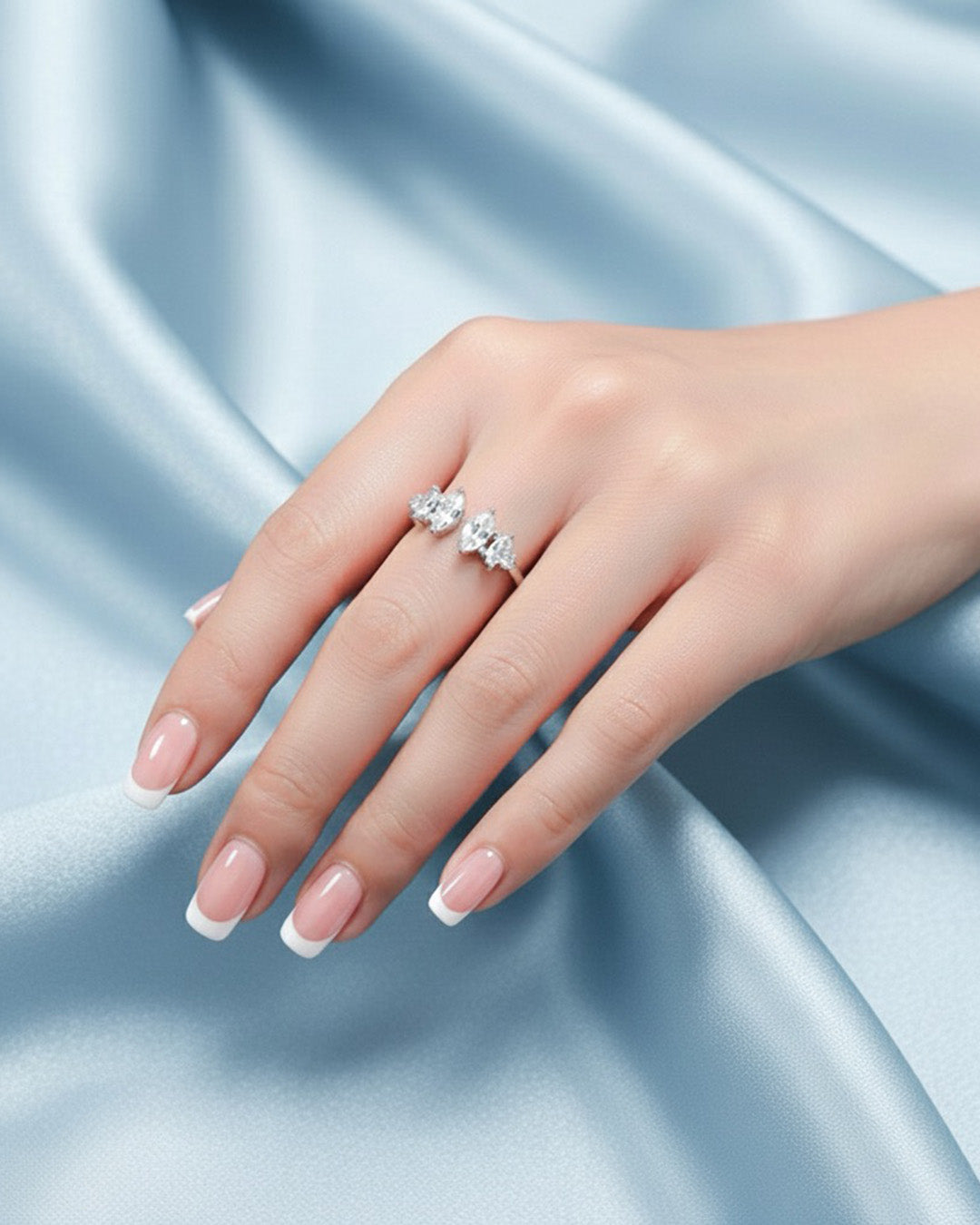 SYLIN RING - RHODIUM PLATED 925 STERLING SILVER &amp; AAAA ZIRCON