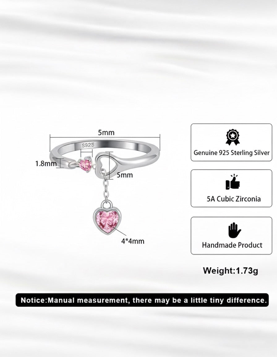 AMORETTE RING - RHODIUM PLATED 925 STERLING SILVER &amp; 5A CUBIC ZIRCONIA