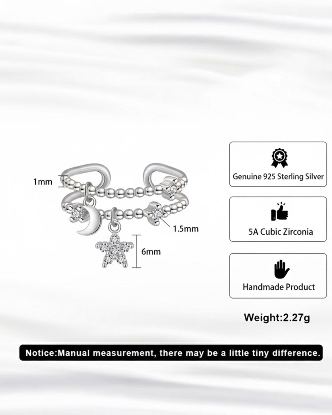 ASTRÉA RING - RHODIUM PLATED 925 STERLING SILVER &amp; 5A CUBIC ZIRCONIA