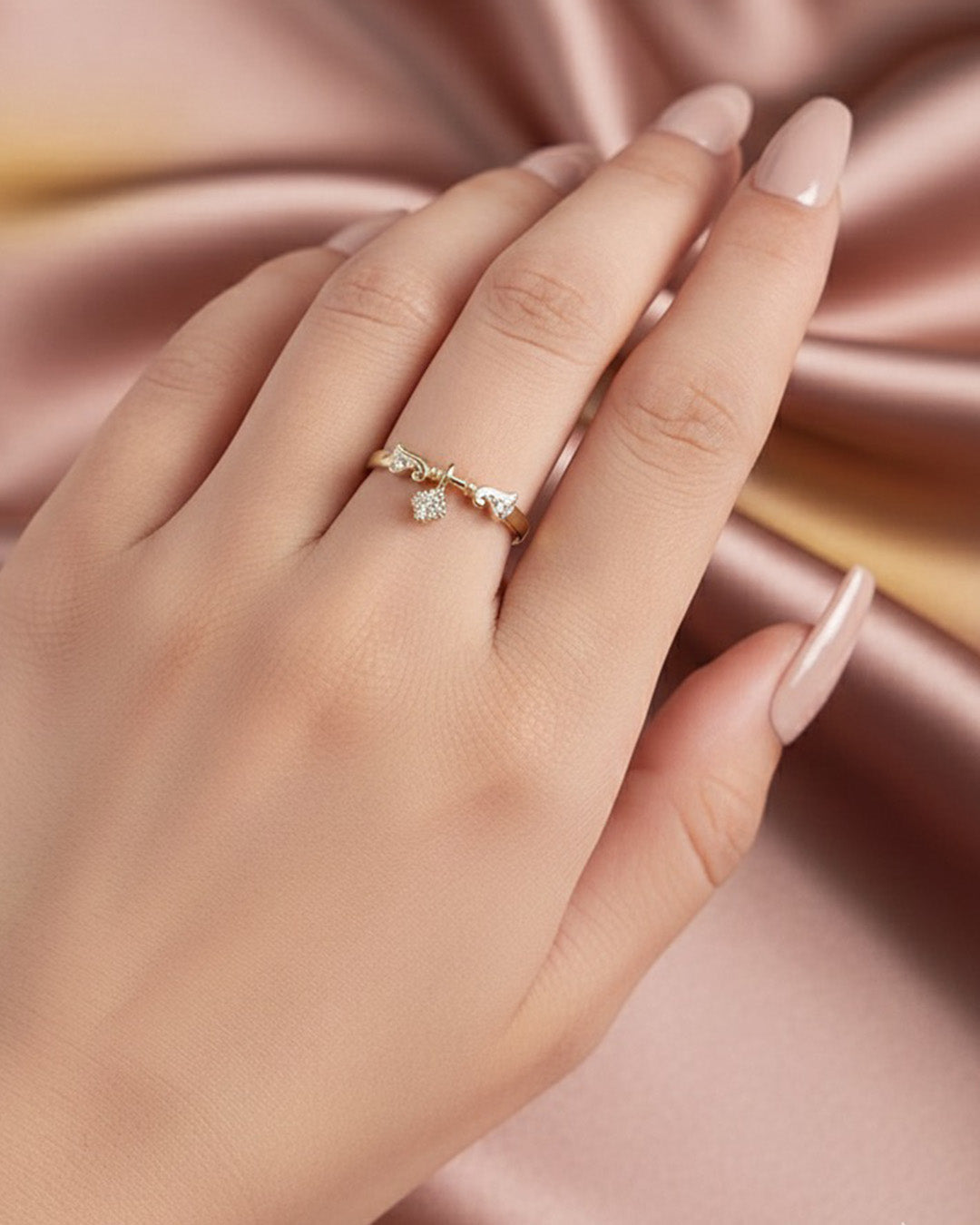 CÉLVAR RING - 14K GOLD PLATED 925 STERLING SILVER &amp; 5A CUBIC ZIRCONIA