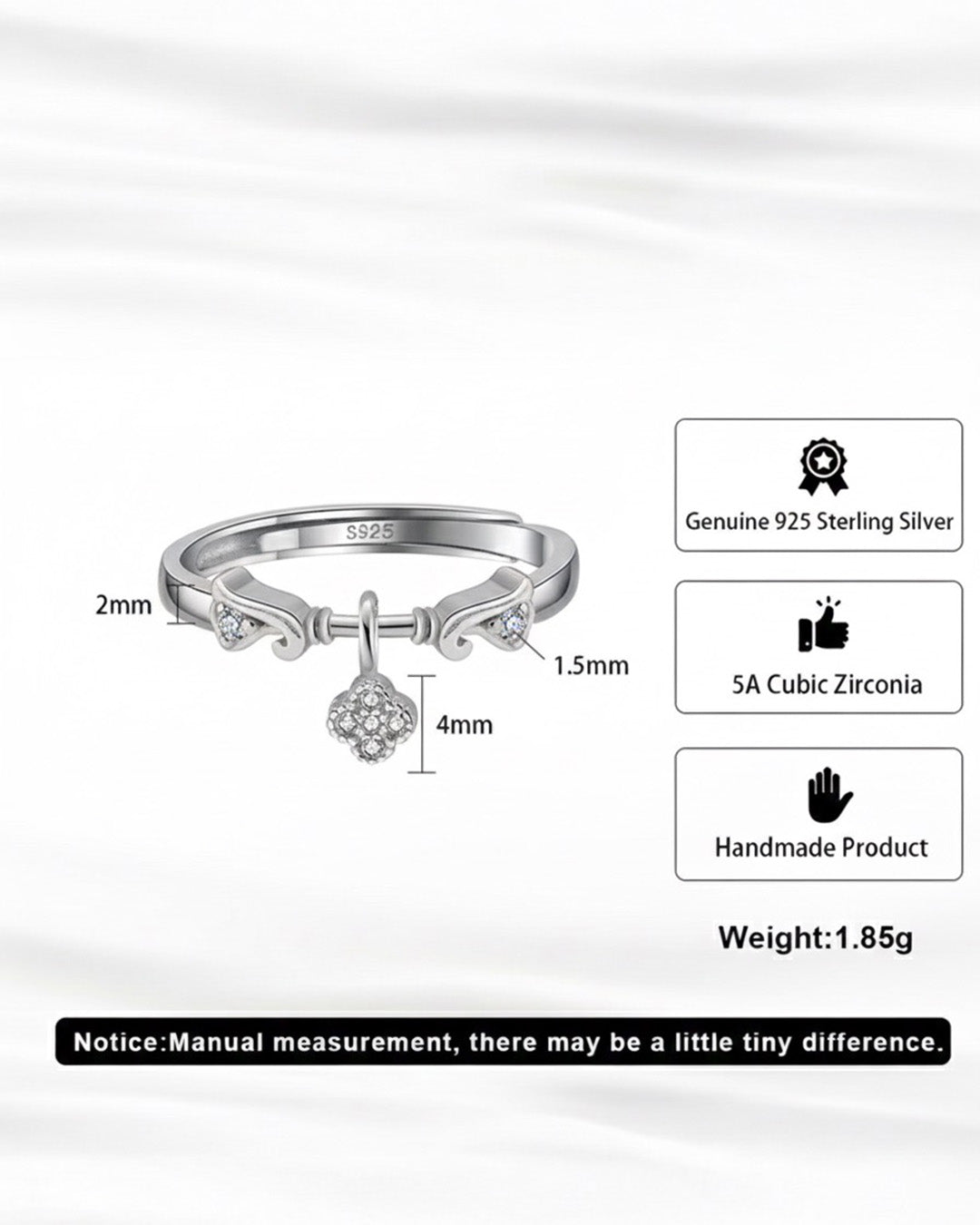 CÉLVAR RING - RHODIUM PLATED 925 STERLING SILVER &amp; 5A CUBIC ZIRCONIA