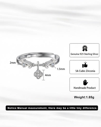 CÉLVAR RING - RHODIUM PLATED 925 STERLING SILVER &amp; 5A CUBIC ZIRCONIA