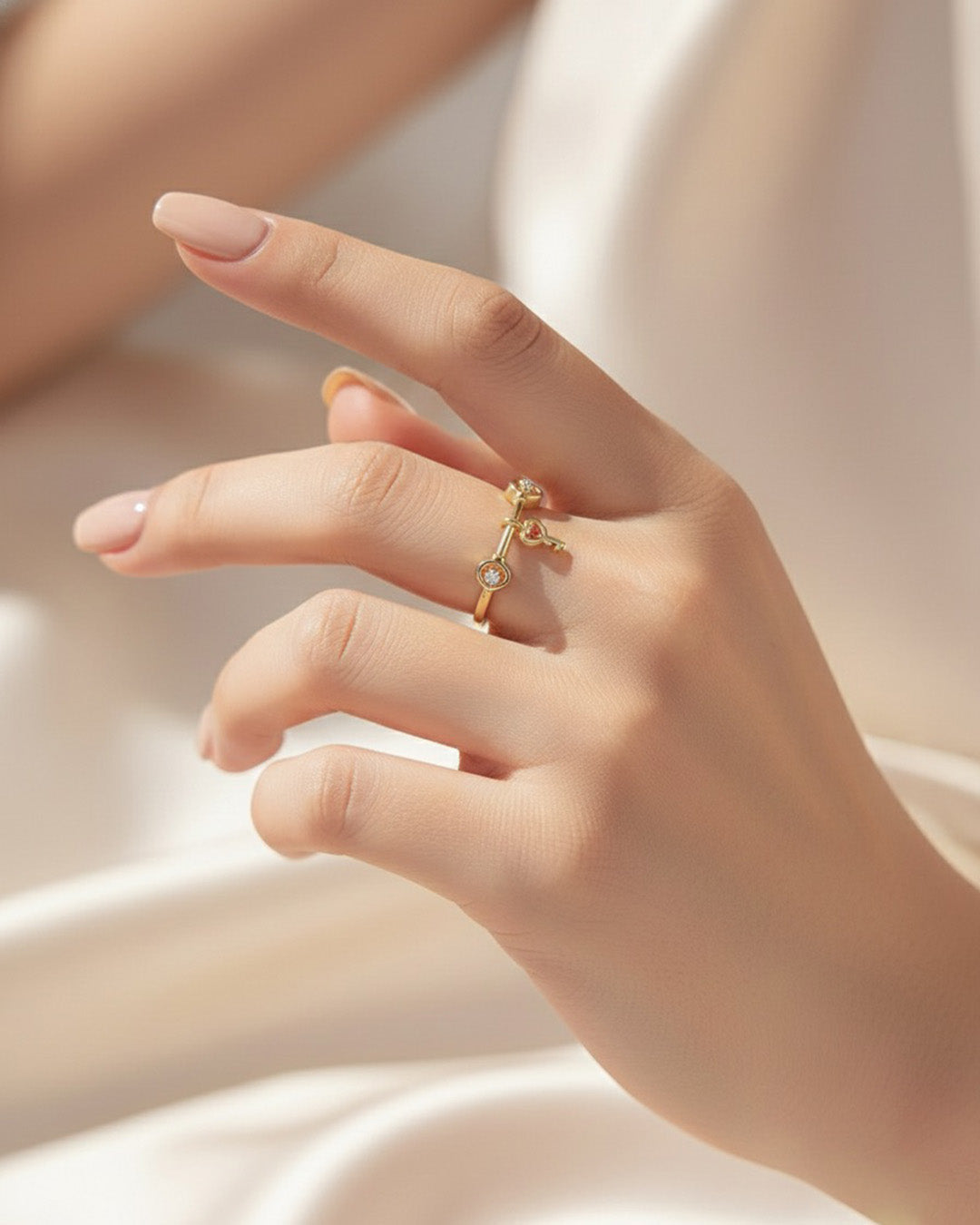 CLÉOR RING - 14K GOLD PLATED 925 STERLING SILVER &amp; 5A CUBIC ZIRCONIA