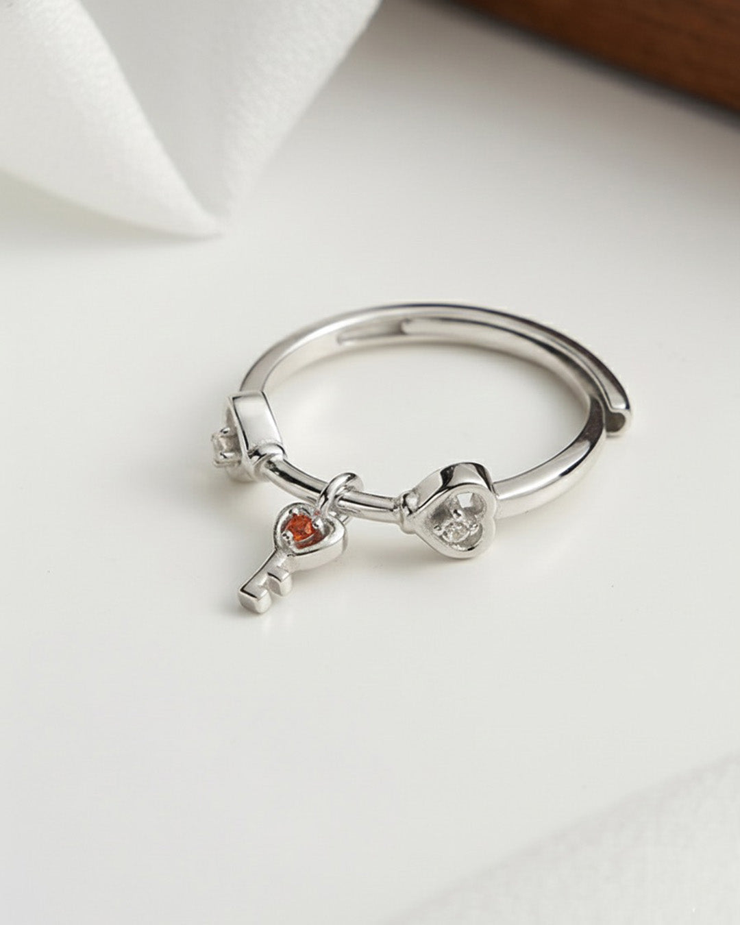 CLÉOR RING - RHODIUM PLATED 925 STERLING SILVER &amp; 5A CUBIC ZIRCONIA