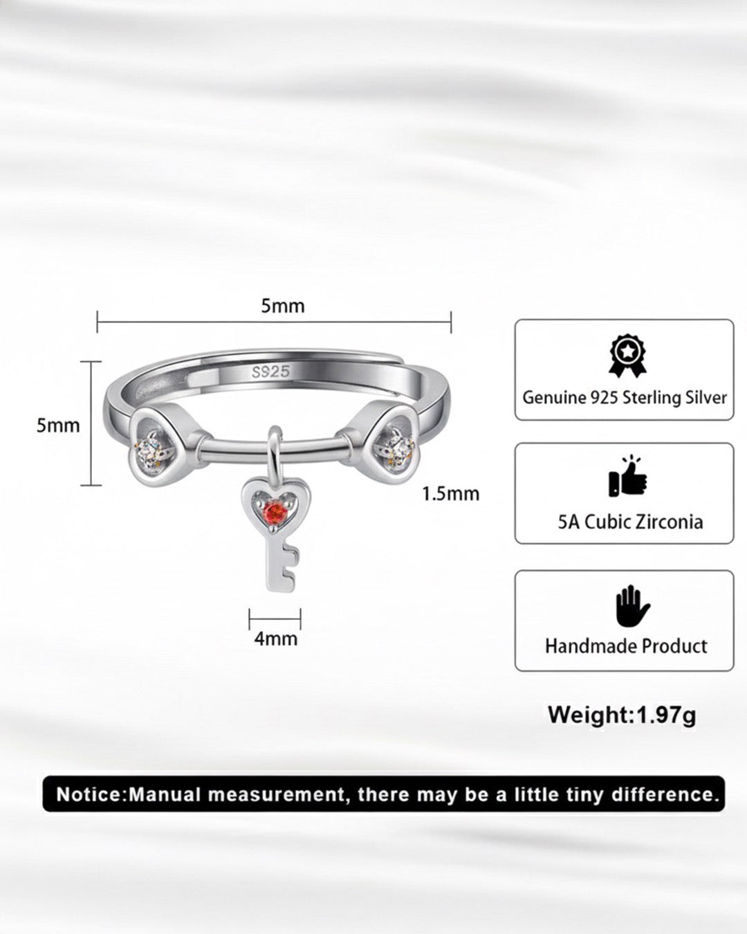 CLÉOR RING - RHODIUM PLATED 925 STERLING SILVER &amp; 5A CUBIC ZIRCONIA