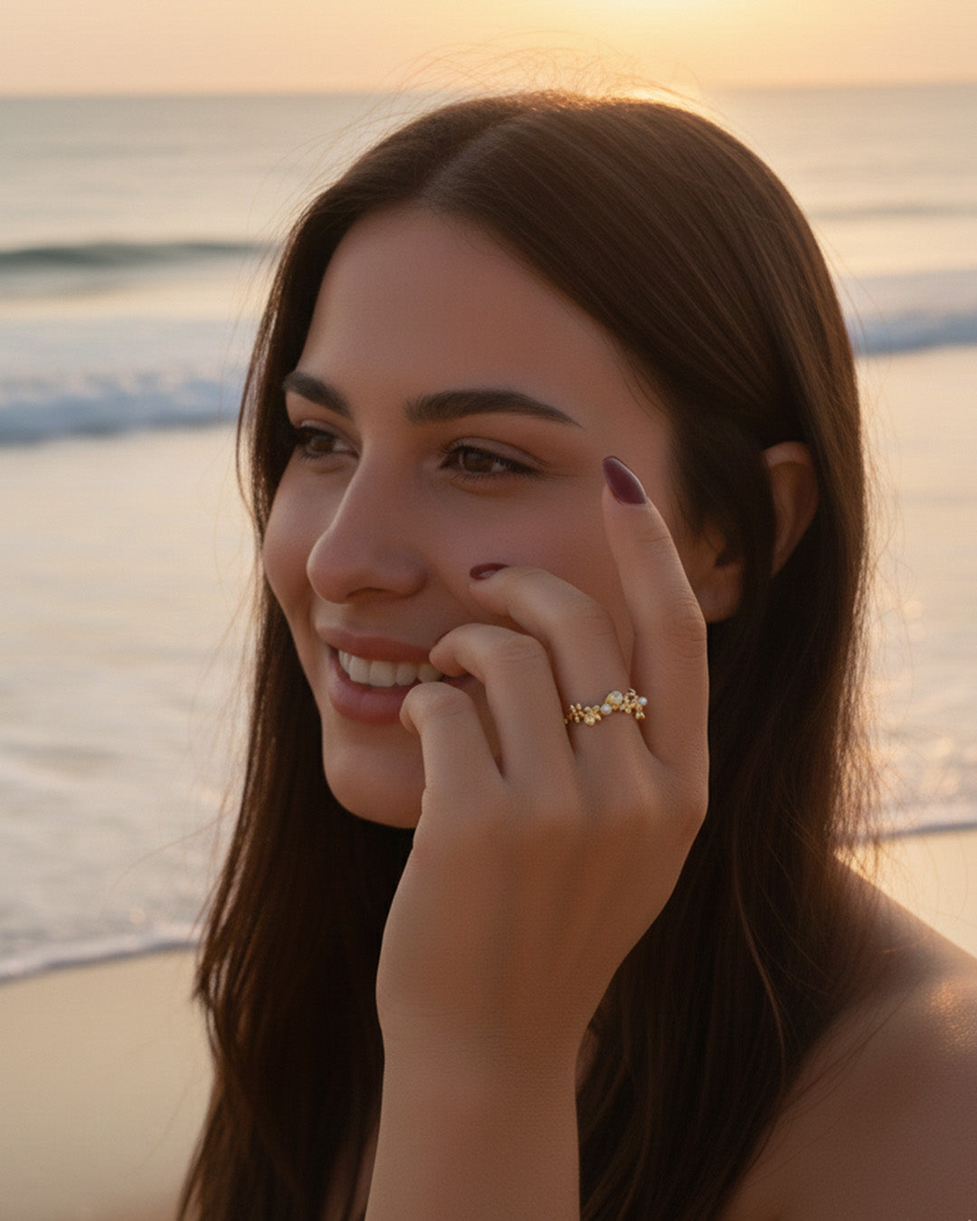 OLYSS RING - 14K GOLD PLATED 925 STERLING SILVER &amp; NATURAL FRESHWATER PEARL