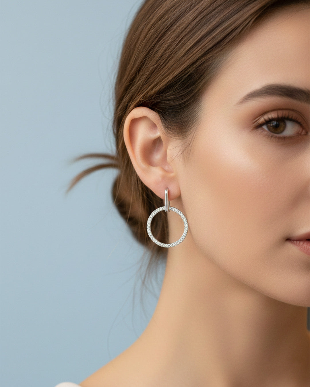 RHODIUM PLATED 925 STERLING SILVER &amp; AAAA CUBIC ZIRCONIA EARRINGS | NOYELLE