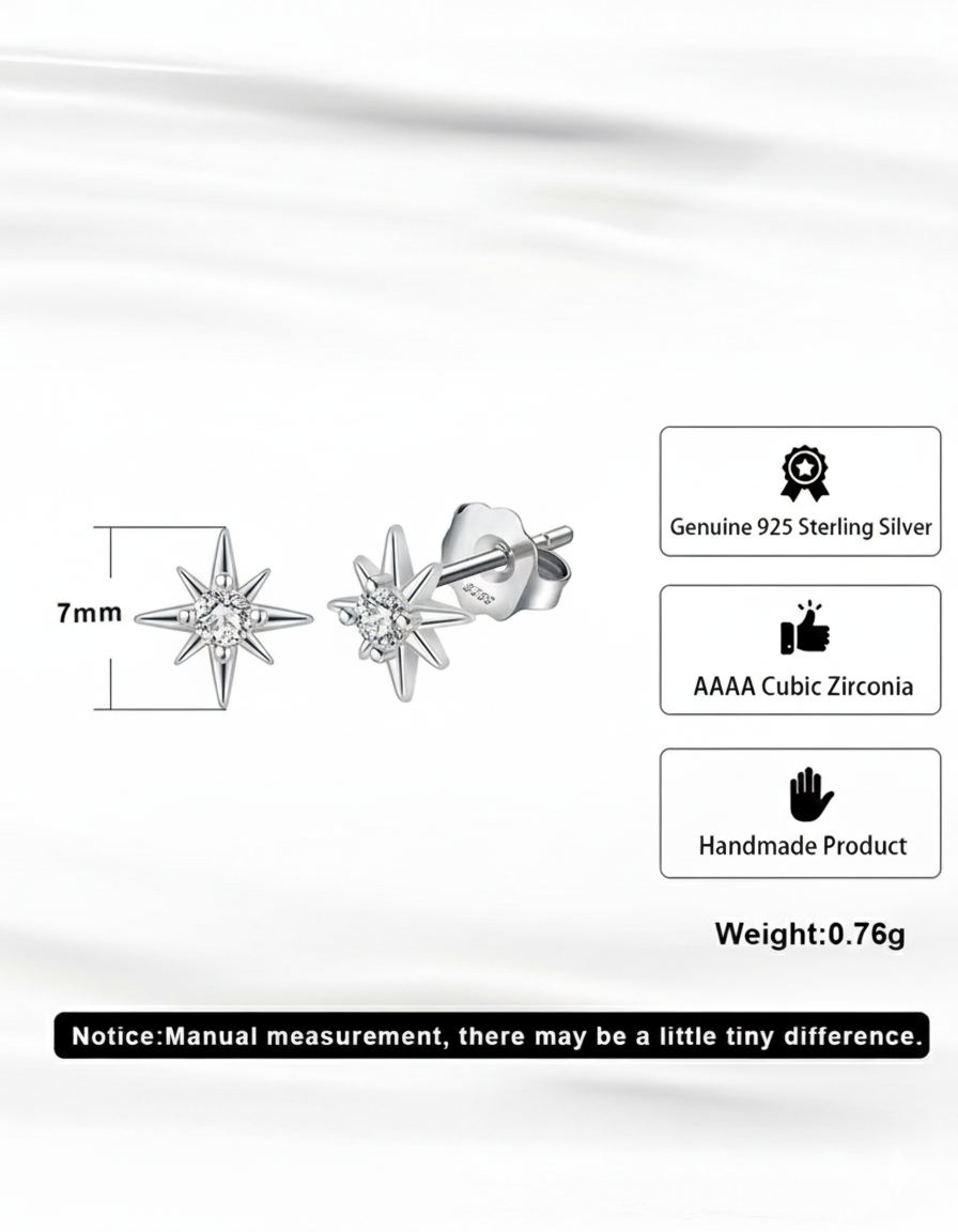 RHODIUM PLATED 925 STERLING SILVER &amp; AAAA CUBIC ZIRCONIA EARRINGS |  SOL