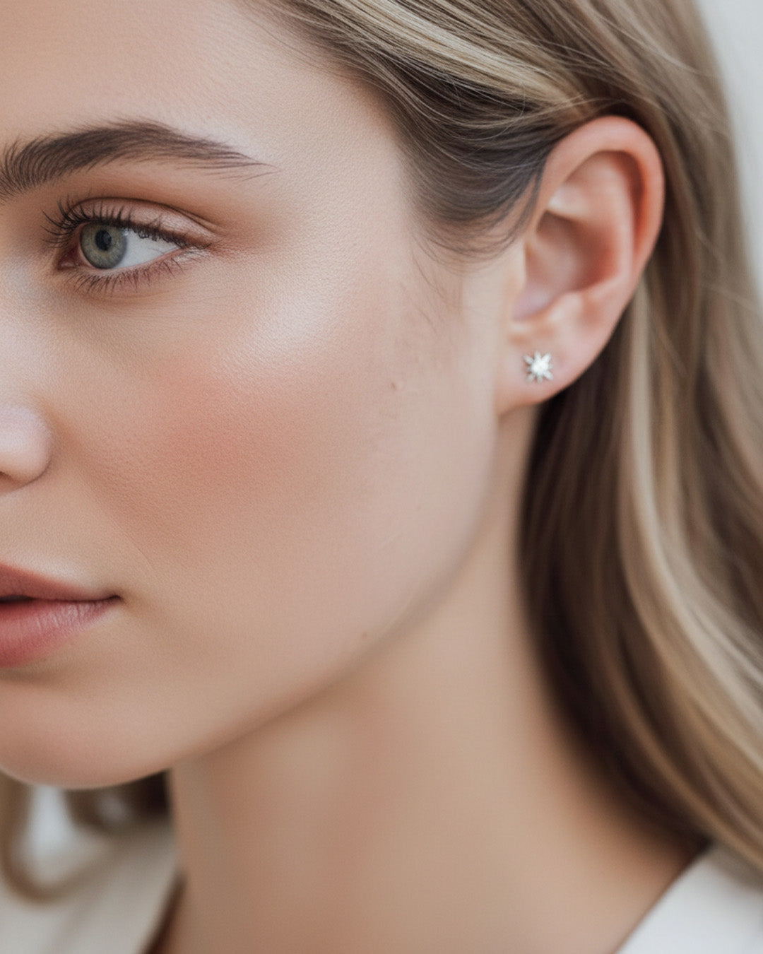 RHODIUM PLATED 925 STERLING SILVER &amp; AAAA CUBIC ZIRCONIA EARRINGS |  SOL
