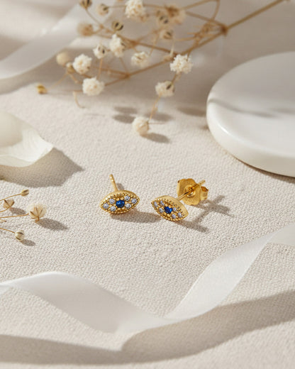 14K GOLD PLATED 925 STERLING SILVER &amp; AAAA CUBIC ZIRCONIA EARRINGS |  NOOR