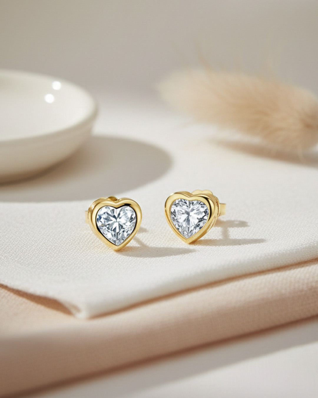 14K GOLD PLATED 925 STERLING SILVER &amp; AAAA CUBIC ZIRCONIA EARRINGS |  ZEEN