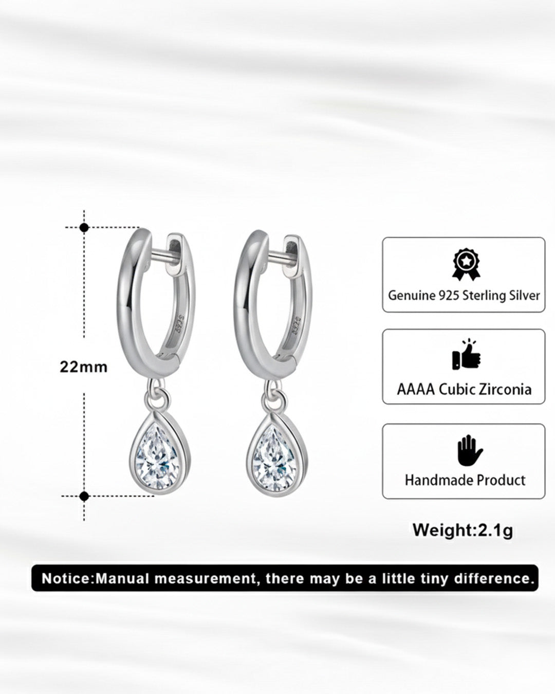 14K GOLD PLATED 925 STERLING SILVER &amp; AAAA CUBIC ZIRCONIA EARRINGS |  NOCTA