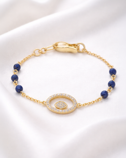 18K GOLD &amp; NATURAL LAPIS LAZULI | AETERNA BRACELET