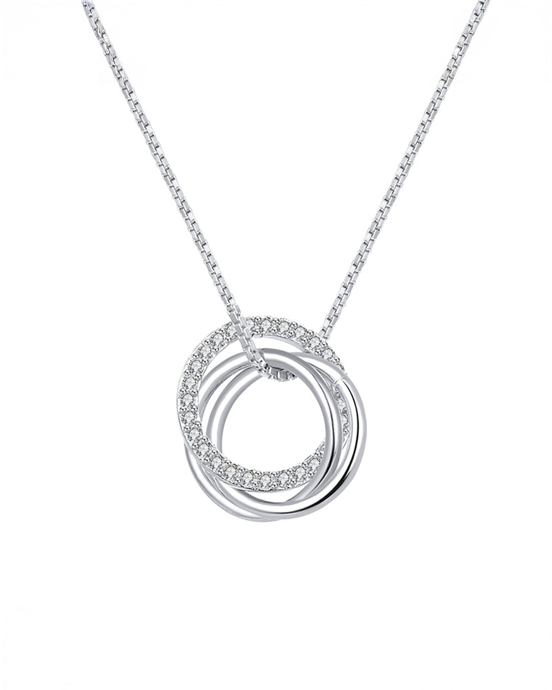 CYLORA NECKLACE - RHODIUM PLATED 925 STERLING SILVER &amp; AAAA ZIRCON