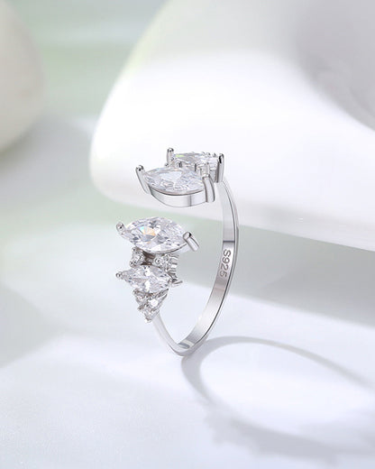 SYLIN RING - RHODIUM PLATED 925 STERLING SILVER &amp; AAAA ZIRCON