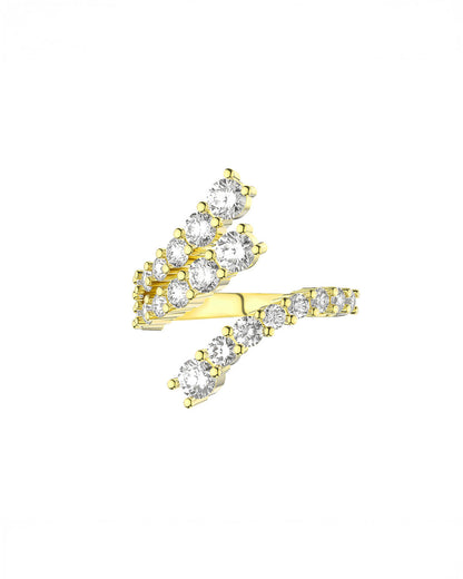 LUNET RING - 14K GOLD PLATED 925 STERLING SILVER &amp; AAAA CUBIC ZIRCONIA